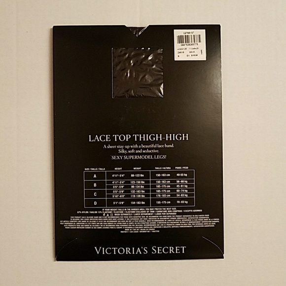 NWT Victoria's Secret Black Thigh High Stockings - Picture 3 of 4
